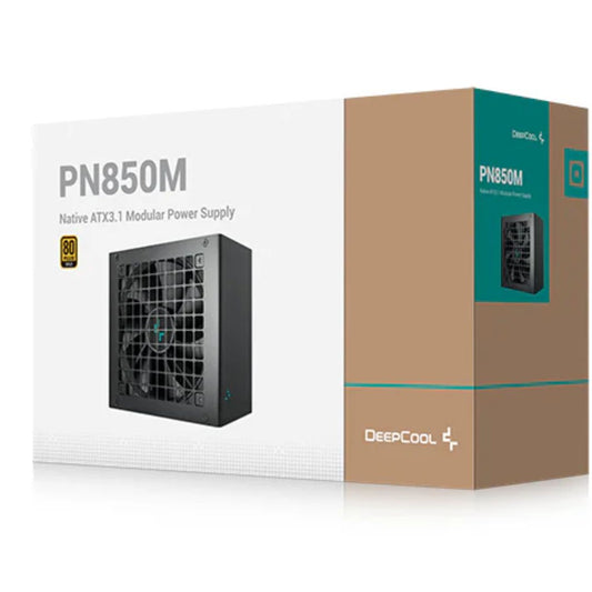 DeepCool PN850M 850W 80+ Gold Certified Fully Modular ATX Power Supply, 120mm Fan, Japanese Capacitors, DC to DC, ATX12V V3.1, 100, 000 MTBF, 90% EFF R-PN850M-FC0B-AU