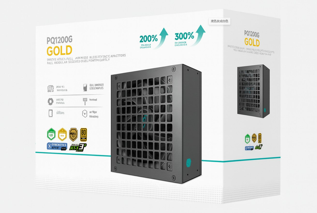 DeepCool PQ1200G 1200W Gamer Storm 80+ Gold/Cybenetics Fully Modular ATX Power Supply 120mm Fan, Japanese Capacitors, DC to DC, ATX12V V3.1,  R-PQC00G-FD1B-JGAU-V1