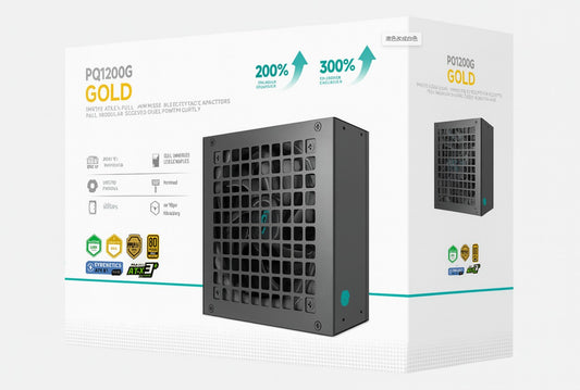 DeepCool PQ1200G 1200W Gamer Storm 80+ Gold/Cybenetics Fully Modular ATX Power Supply 120mm Fan, Japanese Capacitors, DC to DC, ATX12V V3.1,  R-PQC00G-FD1B-JGAU-V1