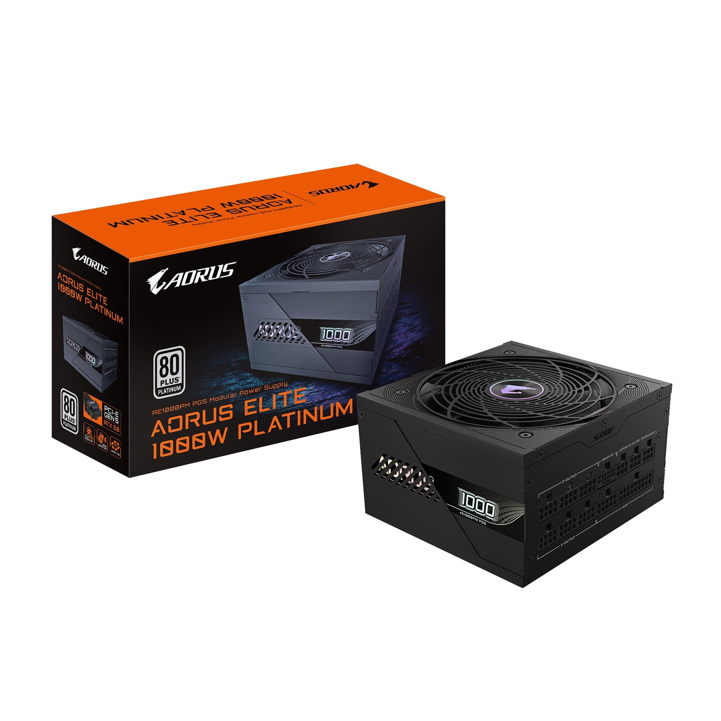 Gigabyte GP-AE1000PM PG5 1000W PSU Power Supply, ATX 60-50 Hz 1000W 120mm Fan 80 PLUS Platinum >100, 000 hours GP-AE1000PM PG5