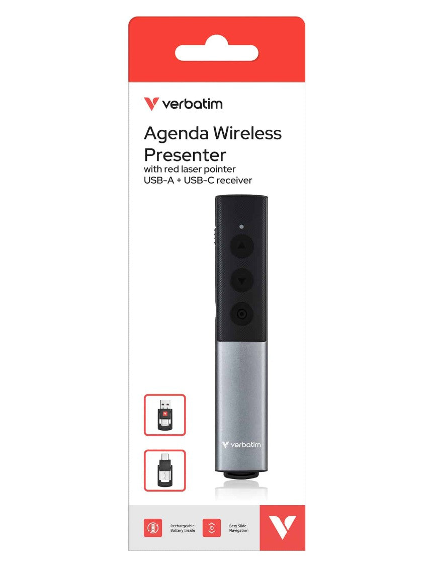 Verbatim Agenda Wireless Presenter with Red Laser Pointer 32366