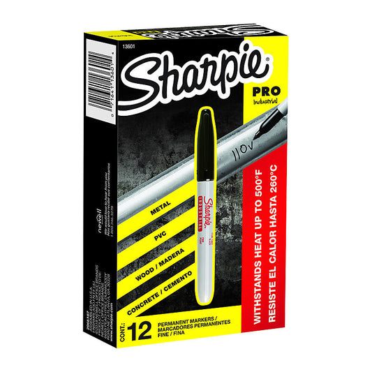 Sharpie FineIndustrial Mrk Black Box of 12  - 13601A