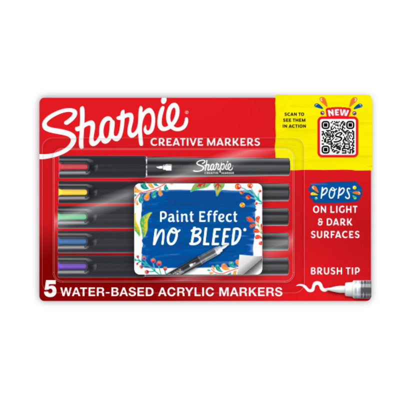 Sharpie Creat Mrk Brush Ast Pk5 Box of 6  - 2196904