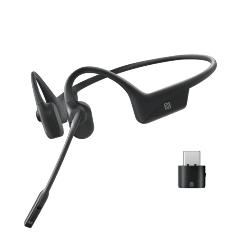 SHOKZ OpenComm UC Stereo Bone Conduction Bluetooth Headset with Wireless USB-C Adapter  - C102-AC-BK-EN