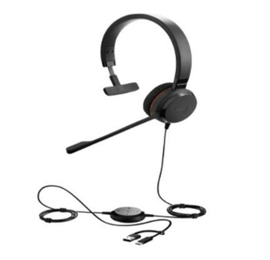 Jabra Evolve 30 II, USB C/A Mono UC, Great calls and music, Plug-and-play connectivity, Manage calls easily, Flexible connectivity via 3.5 mm jack 5393-829-369
