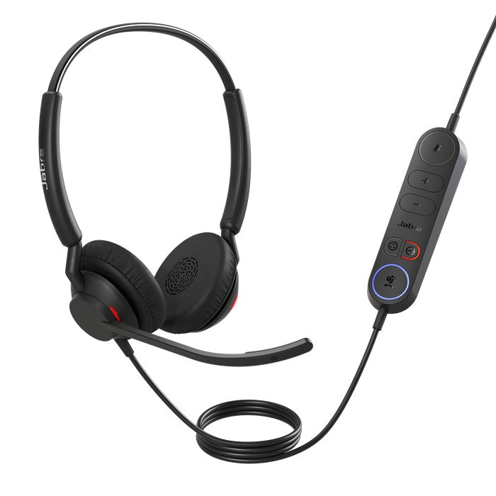 Jabra Engage 40 (Inline Link) MS Teams Dual USB-C/A Corded Headsets, Lightweight & sturdy, Double the mic, Busylight, Hearing Protection Audio Quality 4099-413-269