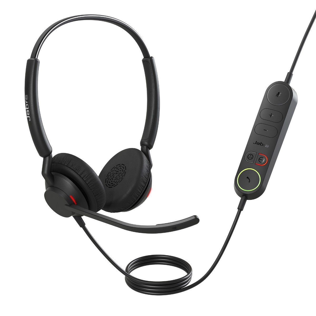 Jabra Engage 40 (Inline Link) UC Dual USB-C/A Corded Headsets, Lightweight & sturdy, Double the mic, Busylight, Hearing Protection Audio Quality 4099-419-269