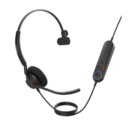 Jabra Engage 40 (Inline Link) MS Teams Mono USB-C/A Corded Headsets, Lightweight & sturdy, Double the mic, Busylight, Hearing Protection Audio Quality 4093-413-269