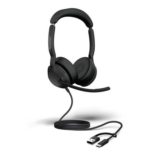 Jabra Evolve2 50, USB C/A MS Stereo Headset, Bluetooth, 4 microphones, Active Noise Cancellation, Busylight, Call management, Air Comfort technology 25089-999-799