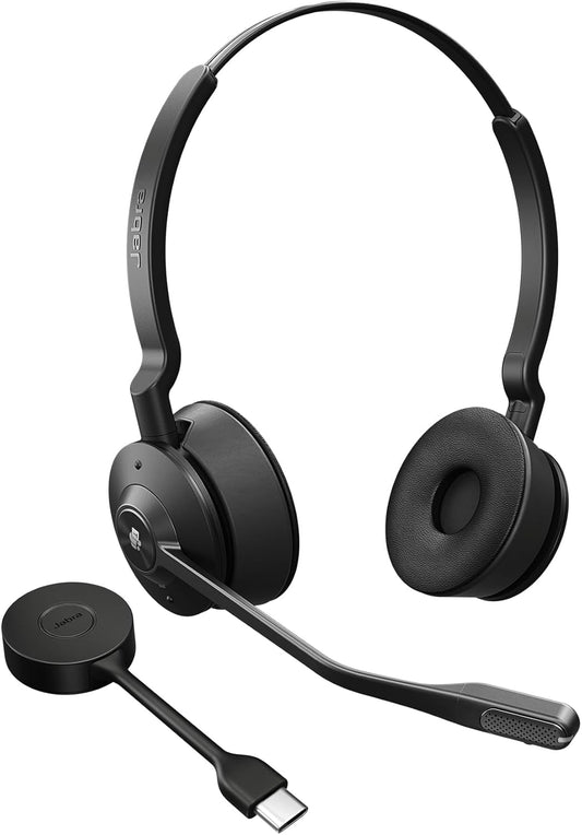 Jabra Engage 55 SE, Stereo, Link400c, UC DECT Headset, 150m Wireless Range, Noise Cancelling, Flexible, Portable, Durable, Lightweight, Busylight 9659-430-111