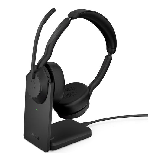 Jabra Evolve2 55, USB A, Stand, MS Teams, Stand Active Noise Cancellation. Link 380 Bluetooth Adapter, 30m Wireless Range, 18 Hours Battery Life 25599-999-989