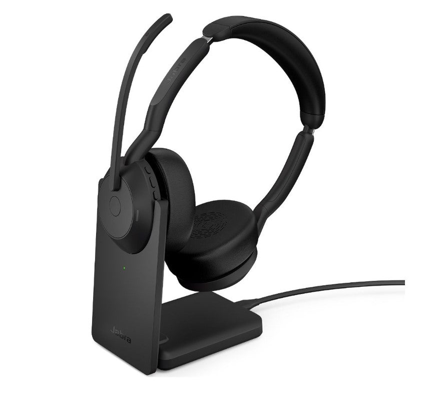 Jabra Evolve2 55, USB C, UC, Stereo, Stand, Active Noise Cancellation (ANC), Link 380 Bluetooth Adapter, 30m Wireless Range, 18 Hours Battery Life 25599-989-889