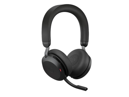 Jabra Evolve2 75 USB-C Link380a MS Stereo Black, 8-Mic Technology, 36 Hours Battery & Fast Charge, Dual-Foam Tech, Discreet Hide-Away Boom Arm 27599-999-899