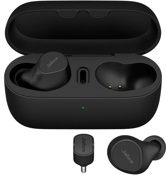 Jabra, Evolve2, Buds, UC, USB-A, Professional, Pocketable Calls.True Wireless Earbudsengineered for Hybrid Working, 8 Hours Battery, 33with Case, ANC 20797-989-999