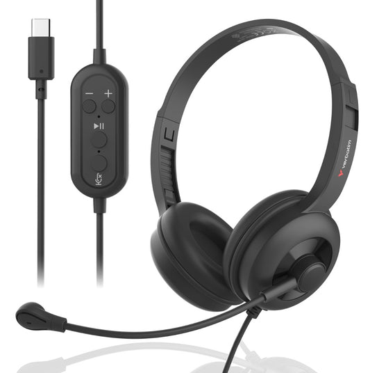 **ON SPECIAL** Verbatim ClaritySound Headset With USB-C Clear Sound, Comfort, Reduce Background Noise.Ideal for Office, Education, Business 30195