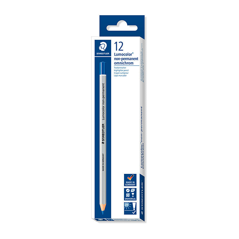 Staedtler Lumocolor non-permanent omnichrom 108 Dry marker - Box of 12 - Blue  - 108-3