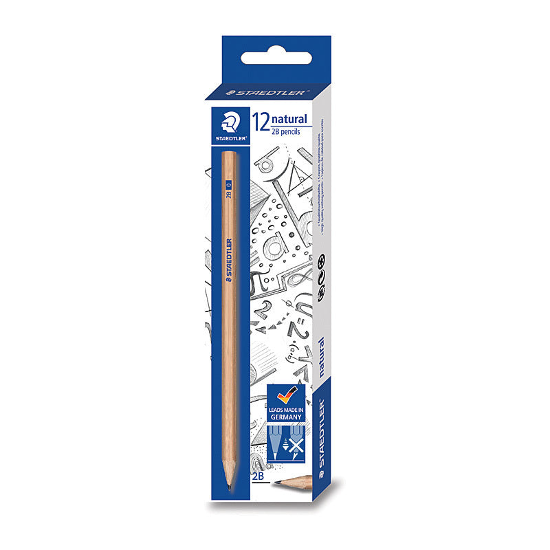 Staedtler Natural 2B Pencil - Box of 12  - 130 60N-0