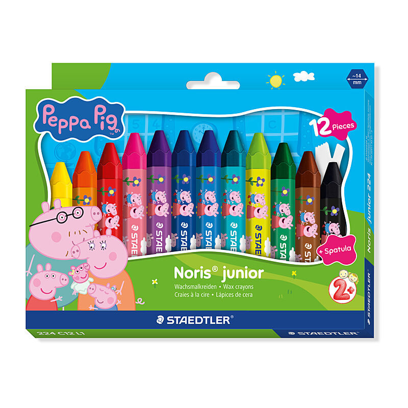 ST Peppa Pig Crayons Pk12 Box of 6  - 224 C12 L1