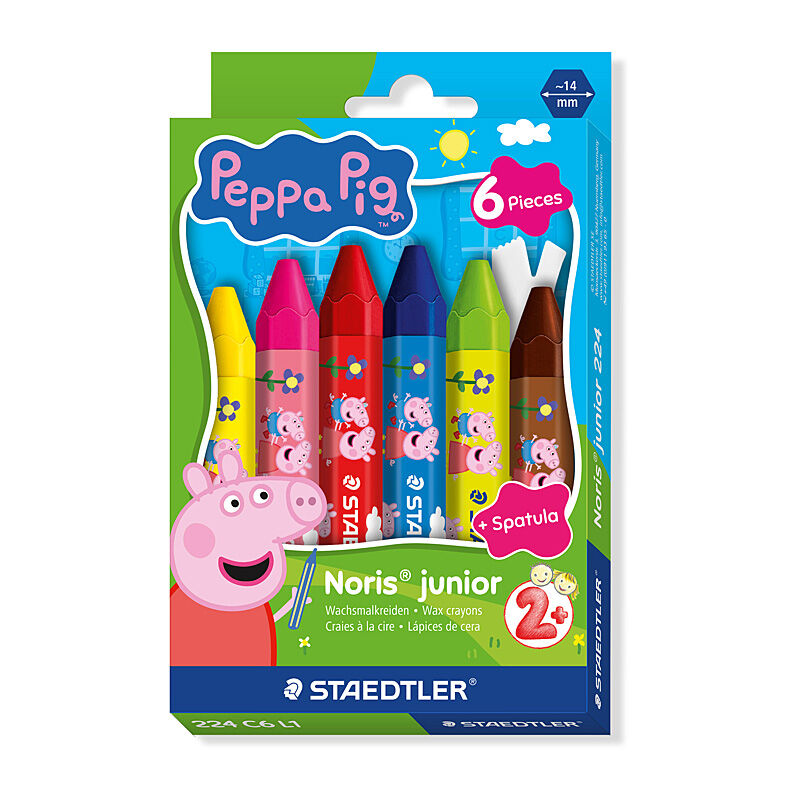 ST Peppa Pig Crayons Pk6 Box of 6  - 224 C6 L1
