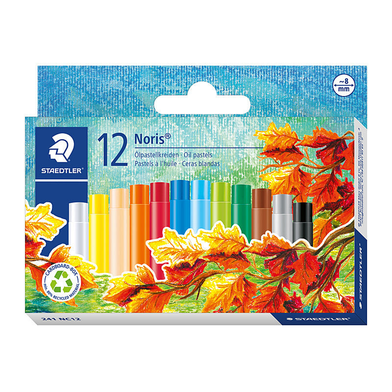 Staedtler Noris Club Colour Oil Pastels - Box of 12 - Assorted Colours  - 241 NC12