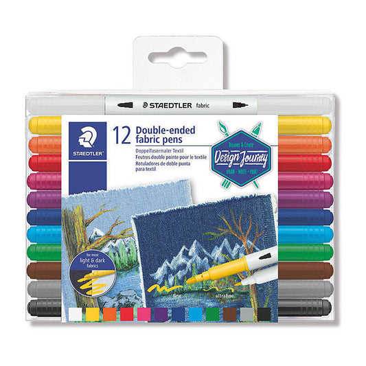 Staedtler Doub Fabric Pen Ast Box of 12  - 3190 TB12