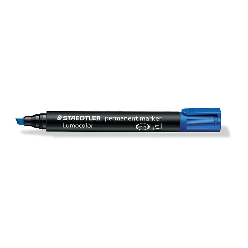 Staedtler Perm Mrk Chisel Blu Box of 10  - 350-3