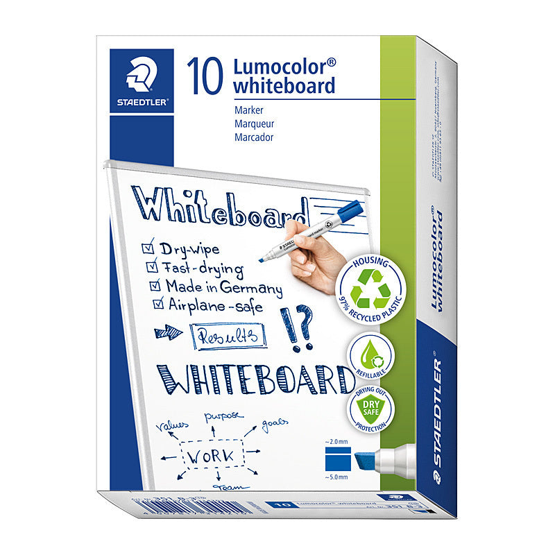 Staedtler Whiteboard Mrk 351Chis Blu Box of 10  - 351 B-3