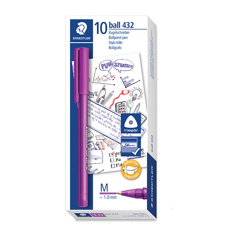 Staedtler Ballpoint 432 M Prp Box of 10  - 432 35M-6