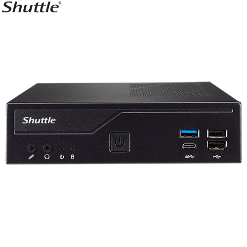 Shuttle DH610 V2 Slim Mini PC 1L Barebone - Intel 12th/13th/14th Gen, 2xDDR5 (max96g), 2.5' HDD/SSD bay, 2xLAN (1G & 2.5G), 2xRS232, HDMI, 2xDP, 120W DH610V2