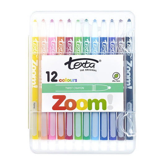 Texta Zoom Crayon Hard Case Pk12  - 49450