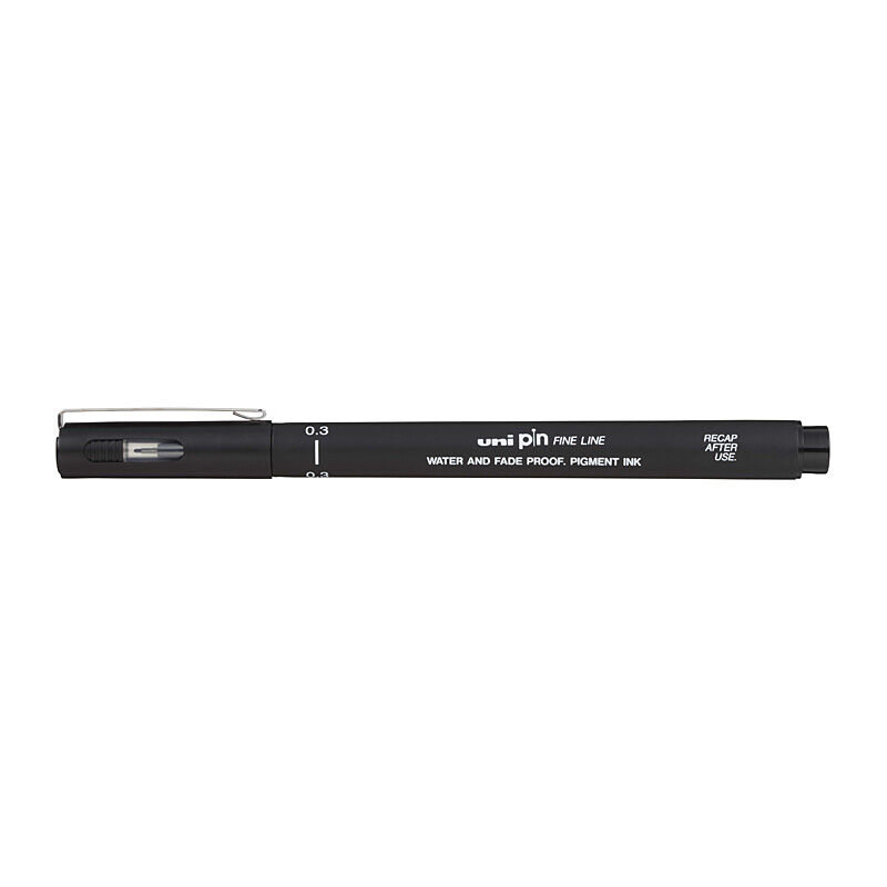 uni Pin FineLiner 0.3 Black Box of 12  - PIN03200BK