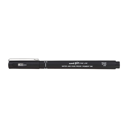 uni Pin FineLiner 0.5 Black Box of 12  - PIN05200BK