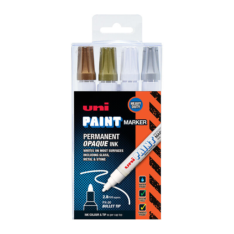 uni Paint Mrk PX20 Shn Ind Pk4  - PX204PSHINDU