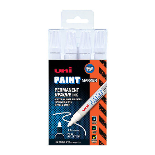 uni Paint Mrk PX20 White Ind Pk4  - PX204PWHINDU