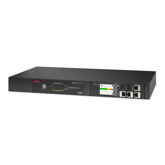 APC Netshelter Automatic Transfer Switch, 1U RM, 2x 230V/16A Input, 1x IEC C19 & 8x IEC C13 Output AP4423A