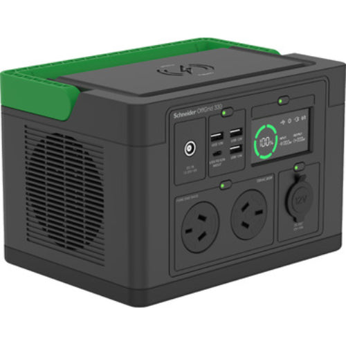 APC OffGrid Portable Power Station 330, 230V, 332Wh Lithium-ion, LCD, 2 AS3112 Australian outlets, Sinewave, 3 USB-A, 1 USB-C, Wireless Charger PPS330-AZ