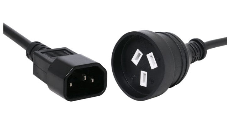 PowerShield IEC C14 10A to AUS 3 Pin 10A socket adaptor, 10A input/output, compact and durable design for reliable connections 10IECAUS