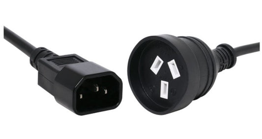 PowerShield IEC C14 10A to AUS 3 Pin 10A socket adaptor, 10A input/output, compact and durable design for reliable connections 10IECAUS