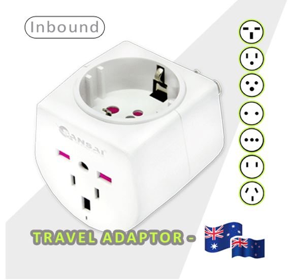 Sansai Universal Travel Adaptor 10A 240V 2400W 50Hz compatible for UK/USA/China/Japan/Italy and more other countries travel in Australia & New Zealand STV-017