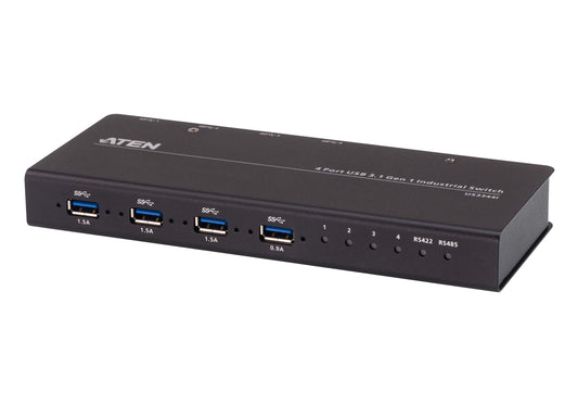 Aten Industrial Peripheral Switch 4x4 USB 3.1 Gen1, 4x Devices, 4x USB 3.1 Gen1 Ports, Remote Port Selector, Supports RS-422/RS485 Remote Controller US3344I-AT