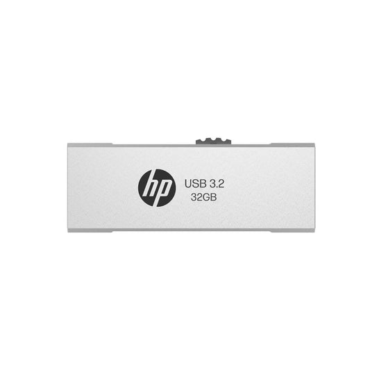 HP x818w 32GB USB 3.2 Flash Drive Silver Metal, PCBA 3.2 HPFD818W-32