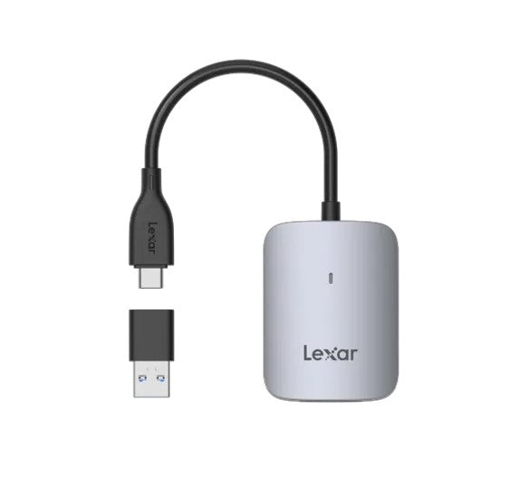 Lexar CFexpress Type A USB-C Reader transfer speeds up to 900MB/s it is backwards compatible with UHS-I cards and has a USB-C connector LRW515U-RNHNG