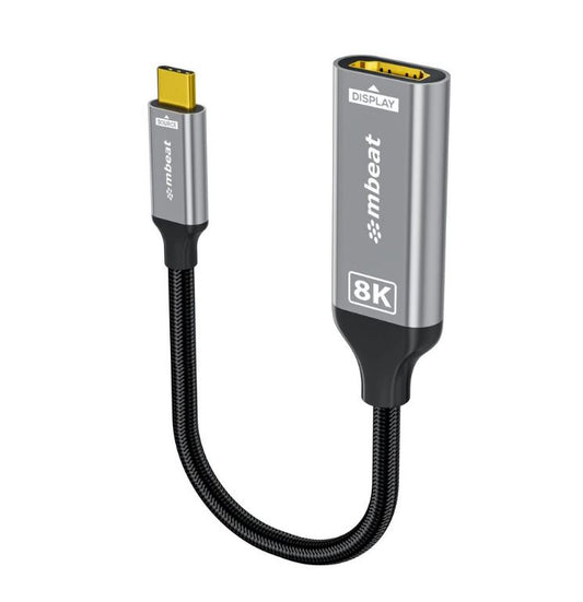 mbeat Tough Link 8K USB-C to HDMI Adapter - Space Grey Up to 48Gbps (HDMI 2.1) Up to 8K (7680 x 4320) @60Hz MB-XAD-8KCHD