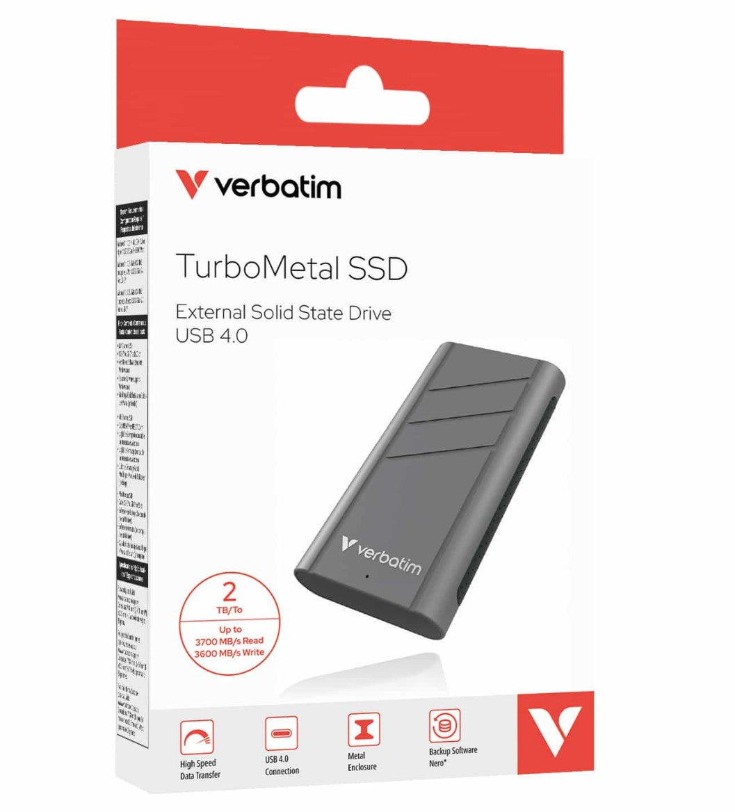 Verbatim Metal Mini SSD USB 3.2 Gen 2 1TB, High speed data transfer - up to 3700 MB/s read and 3600 MB/s write 32031