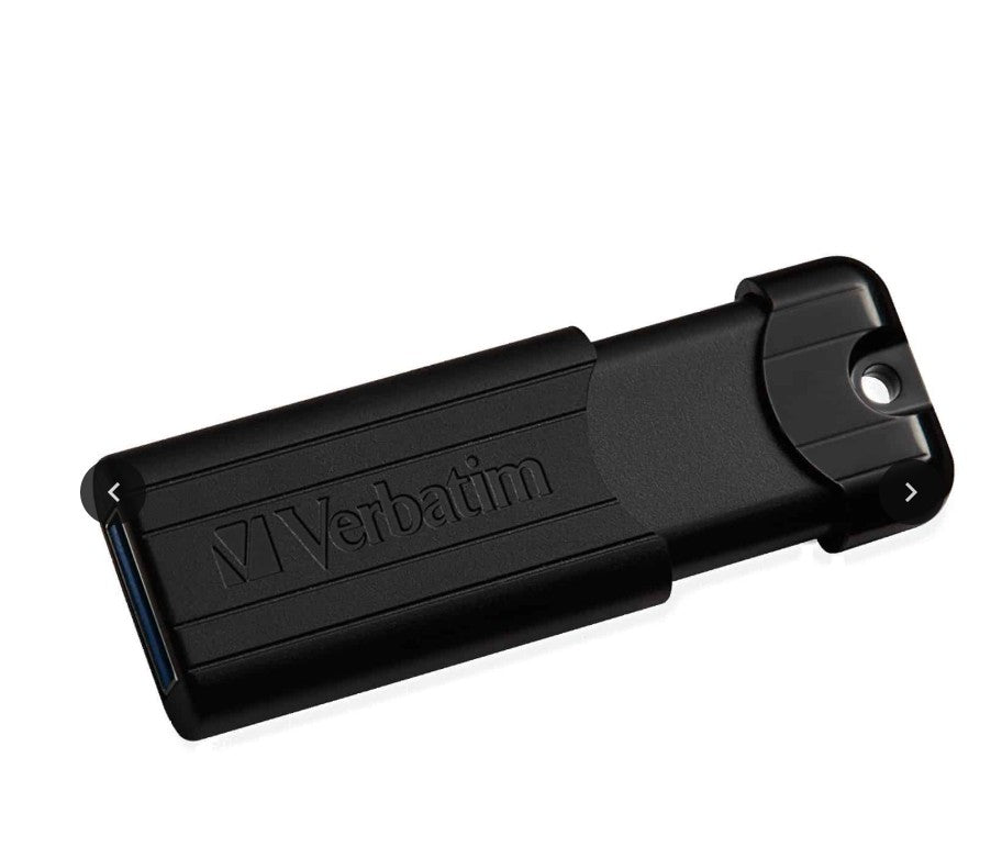 Verbatim Pinstripe USB 3.2 Gen 1 Drive 256GB Black (Microban) 66778