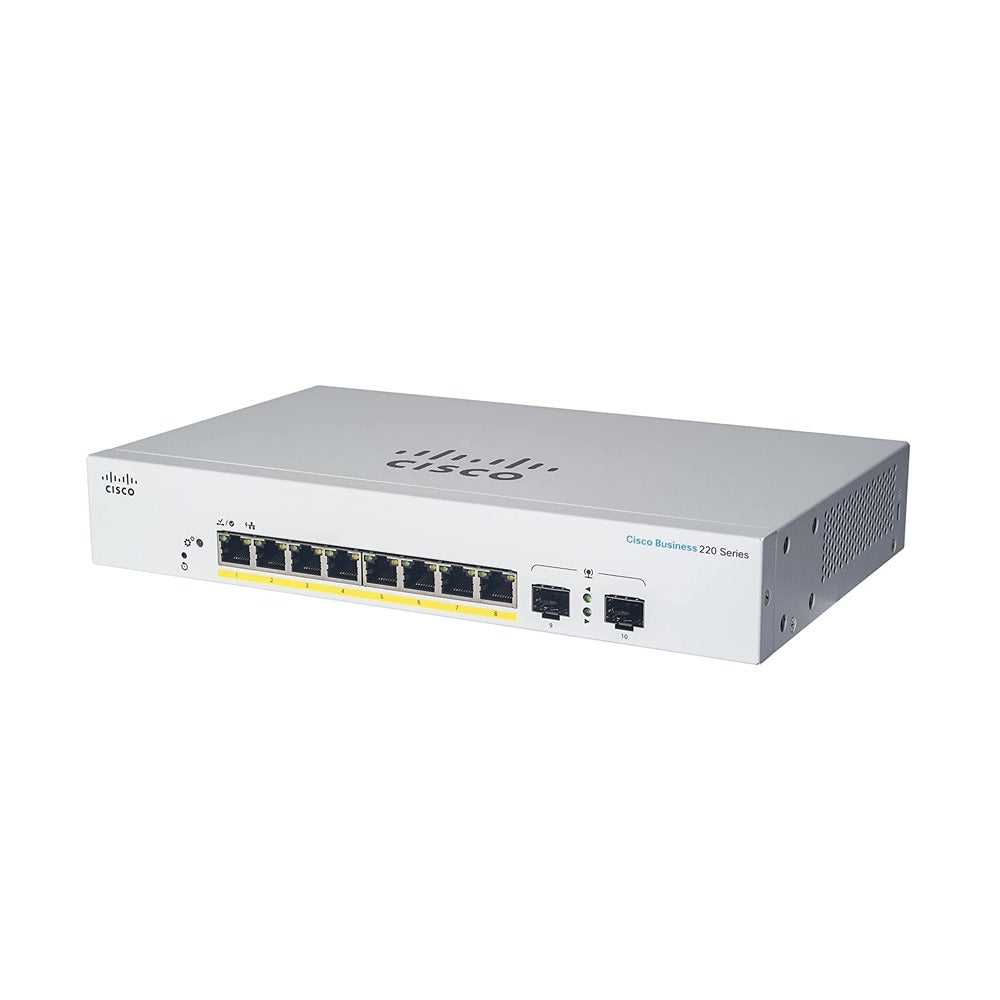 Cisco CBS220-8P-E-2G Smart 8 Port GE, POE, 2 x 1GB SFP, Rackmountable Switch CBS220-8P-E-2G
