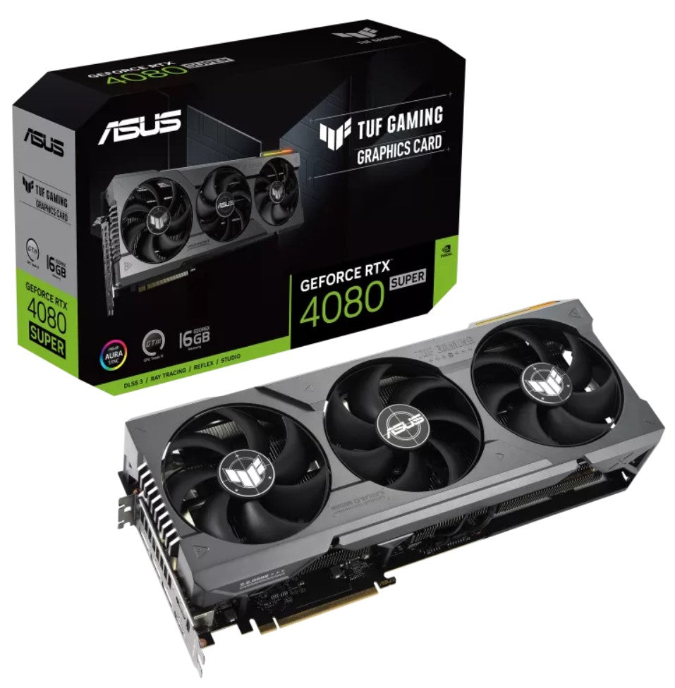 ASUS nVidia GeForce TUF-RTX4080S-16G-GAMING RTX 4080 SUPER 16GB GDDR6X 2550MHz Boost Clock, RAM 23Gbps, 3xDP, 2xHDMI, 348.2x150x72.6mm TUF-RTX4080S-16G-GAMING