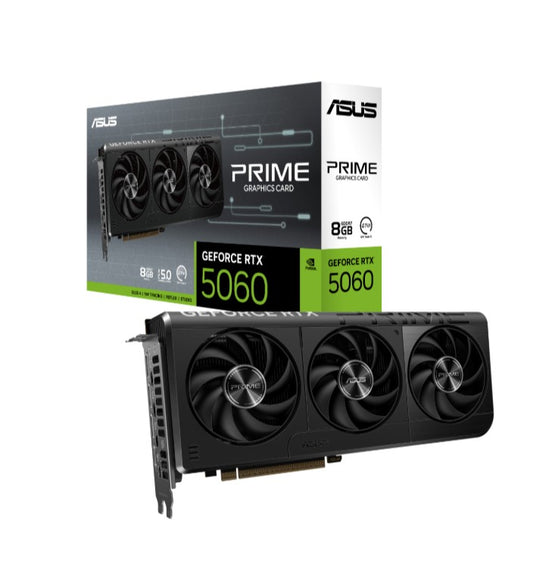 ASUS nVidia GeForce PRIME-RTX5060-8GRTX5060 8GB GDDR7 2497 MHz Boost Clock, RAM 28Gbps, 613 AI TOPs, Digital Max Resolution PRIME-RTX5060-8G