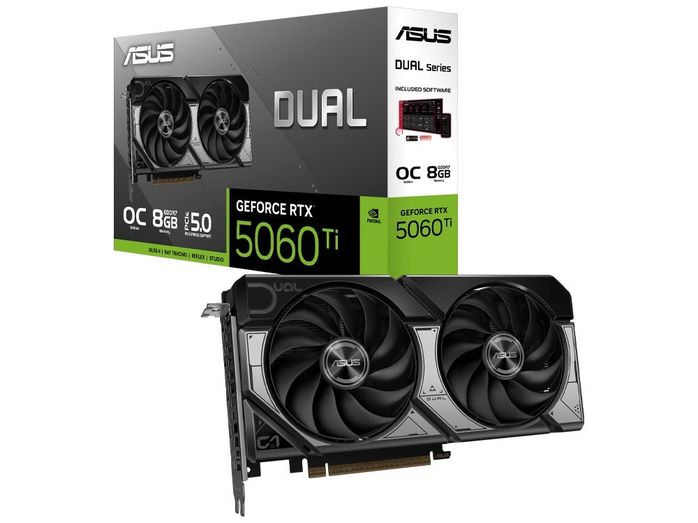 ASUS nVidia GeForce PRIME-RTX5060TI-O8G RTX 5060 Ti 8GB GDDR7 OC Edition 2617 MHz Boost Clock, RAM 28Gbps, 772 AI TOPs, Digital Max Resolution PRIME-RTX5060TI-O8G