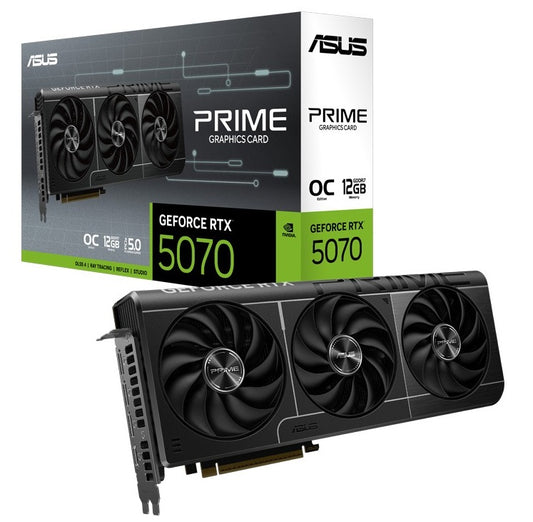 ASUS nVidia GeForce PRIME-RTX5070-O12G RTX 5070 12GB GDDR7 OC Edition 2557MHz Boost Clock, RAM 28Gbps, 1005 AI TOPs, Digital Max Resolution 7680 x 432 PRIME-RTX5070-O12G